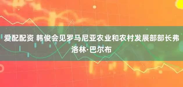 爱配配资 韩俊会见罗马尼亚农业和农村发展部部长弗洛林·巴尔布